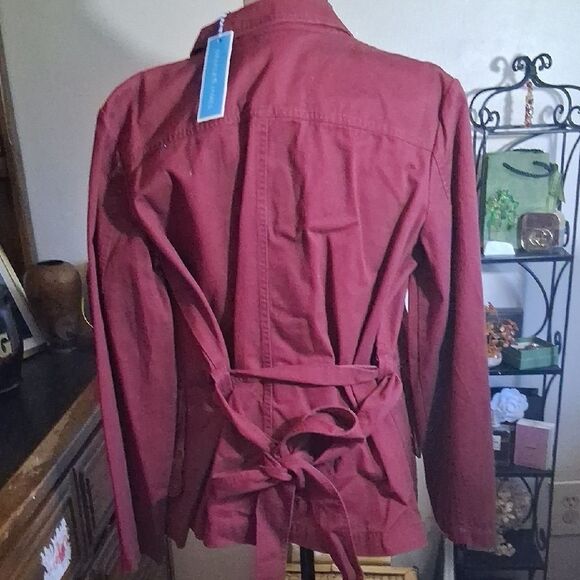 NWT DRAPER JAMES Women's Burgundy Twill Field Jacket Size XL - Picture 8 of 10